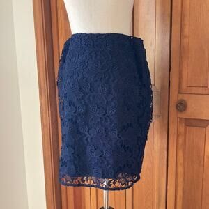 Banana Republic Blue Floral Lace Pencil Skirt, Size 2
